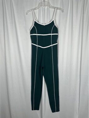 AS Revival Dark Green Jumpsuit with White Piping, Size Large